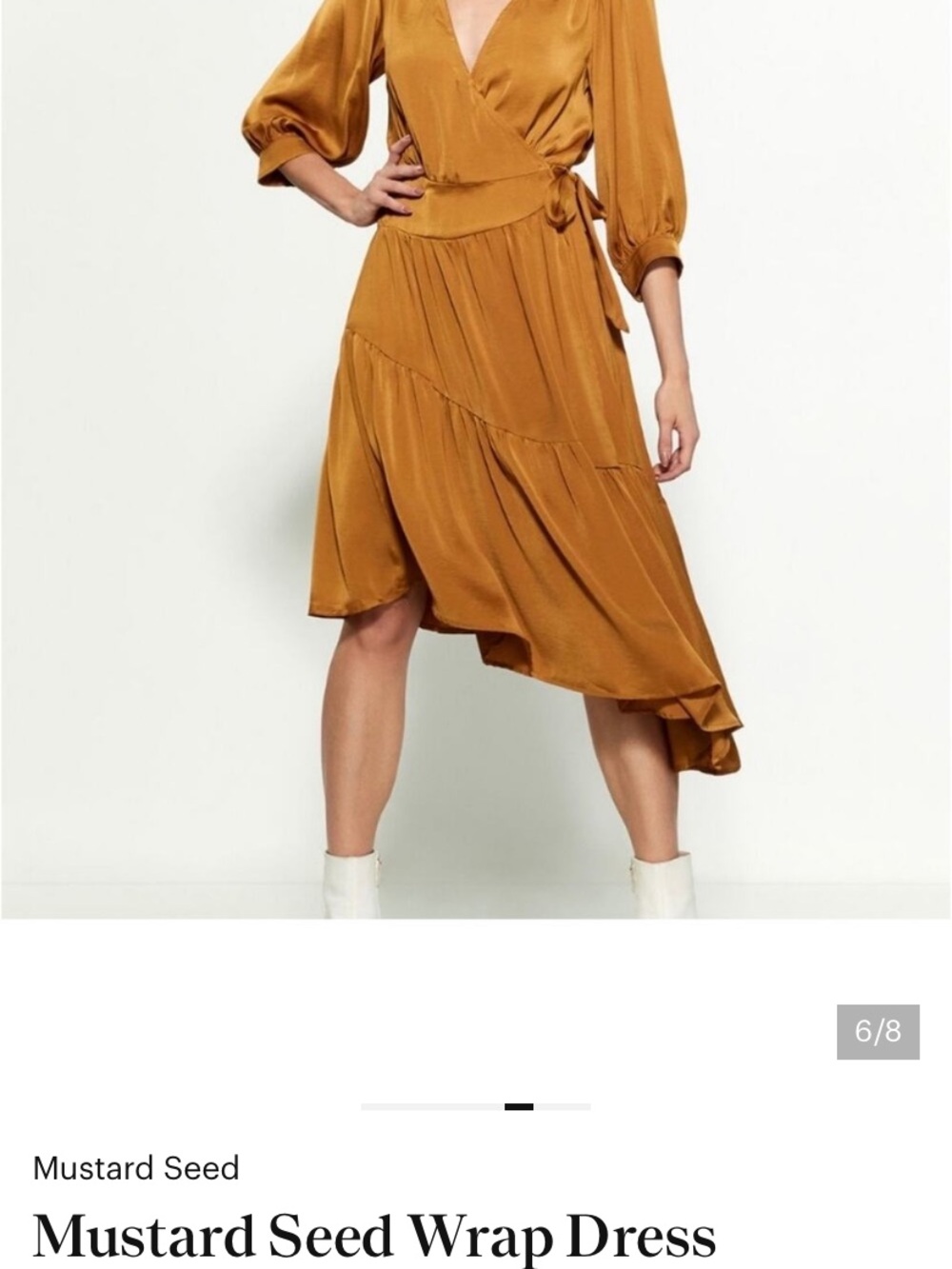 Mustard Seed Wrap Dress - Camel Brown